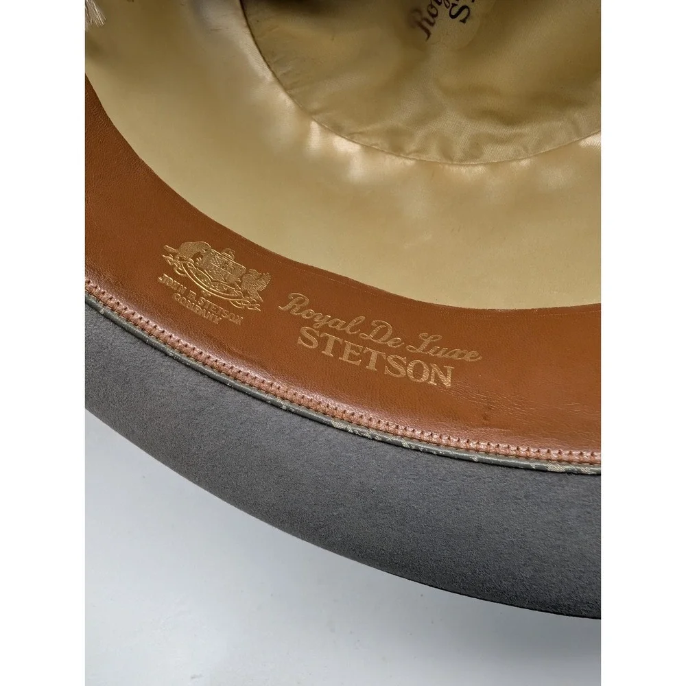 Vintage Stetson Royal DeLux Gray Felt Hat Men's Size 7 Homburg 1940s 1950s
